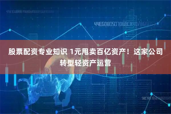 股票配资专业知识 1元甩卖百亿资产！这家公司转型轻资产运营